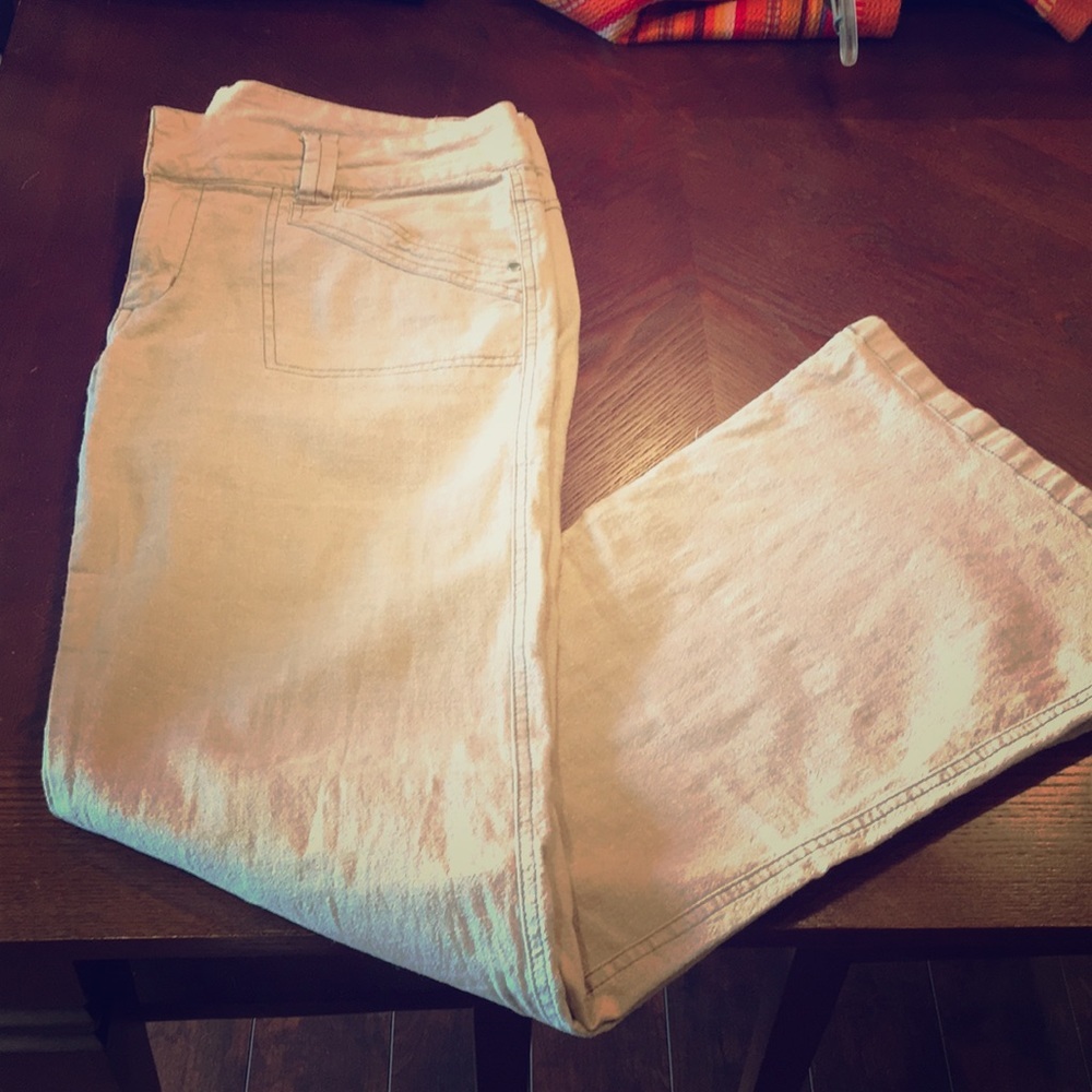 Vanity Juniors 11 Khaki Flare Pants Cream Bootcut Y2K Style 33" Inseam